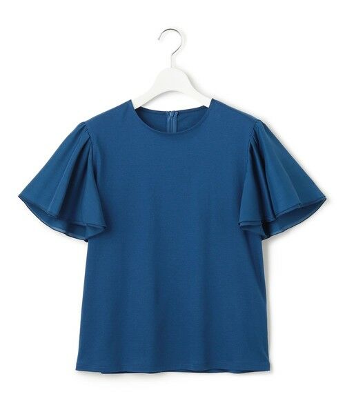 L size ONWARD(大きいサイズ) / エルサイズオンワード カットソー | 【WEB限定】フレアコンビジャージー 袖フリル カットソー | 詳細7