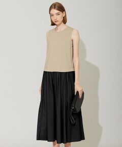 L size ONWARD(大きいサイズ) / エルサイズオンワード ロング・マキシ丈ワンピース | 【人気のため新色追加・洗える】 ジャージコンビドレス