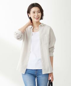 L size ONWARD(大きいサイズ) / エルサイズオンワード シャツ・ブラウス | 【洗える】リネン シャツ