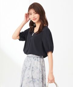 L size ONWARD(大きいサイズ) / エルサイズオンワード シャツ・ブラウス | 【洗える】パール調Ｖネック ブラウス