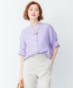 L size ONWARD(大きいサイズ) / エルサイズオンワード シャツ・ブラウス | 【洗える】LIBECO スキッパーブラウス