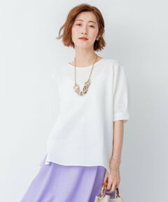 L size ONWARD(大きいサイズ) / エルサイズオンワード カットソー | 【洗える】サッカーストライプ カットソー