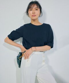 L size ONWARD(大きいサイズ) / エルサイズオンワード カットソー | 【洗える】サッカーストライプ カットソー