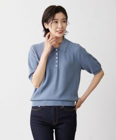 L size ONWARD(大きいサイズ) / エルサイズオンワード ニット・セーター | 【洗える】 カノコ ポロ ニット