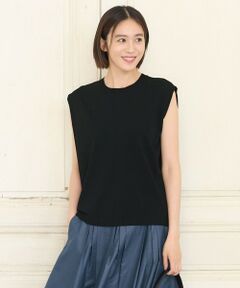 L size ONWARD(大きいサイズ) / エルサイズオンワード ニット・セーター | 【洗える】クレープストレッチノースリーブ ニット