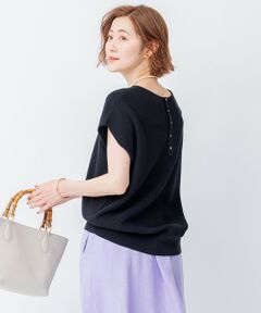 L size ONWARD(大きいサイズ) / エルサイズオンワード ニット・セーター | 【STORY7月号掲載/洗える】コットンアセテート バックボタン ニット