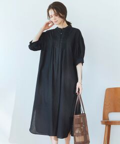 L size ONWARD(大きいサイズ) / エルサイズオンワード ロング・マキシ丈ワンピース | 【SLOW/洗える】リネンコットン シャツワンピース