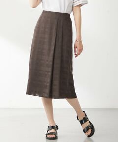 L size ONWARD(大きいサイズ) / エルサイズオンワード ミニ・ひざ丈スカート | 【洗える】スラブカラミチェック スカート