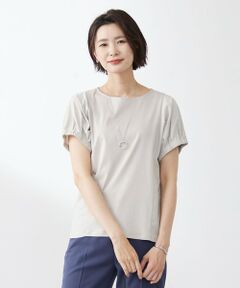 L size ONWARD(大きいサイズ) / エルサイズオンワード カットソー | 【接触冷感・吸水速乾】MULTI EFFECT JERSEY フレンチスリーブ ドルマン カットソー