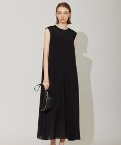 L size ONWARD(大きいサイズ) / エルサイズオンワード ロング・マキシ丈ワンピース | 【洗える】 キュプラシルクローン ワンピース