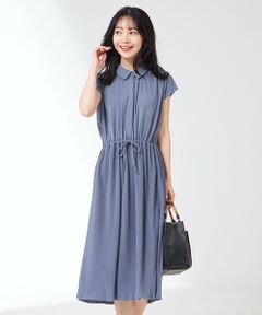 L size ONWARD(大きいサイズ) / エルサイズオンワード ロング・マキシ丈ワンピース | 【接触冷感・吸水速乾・UVケア】エアリードレープスムースプリーツ ワンピース