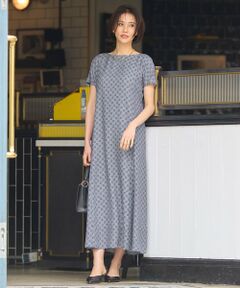 L size ONWARD(大きいサイズ) / エルサイズオンワード ロング・マキシ丈ワンピース | 【洗える】アラベスクプリント  ワンピース