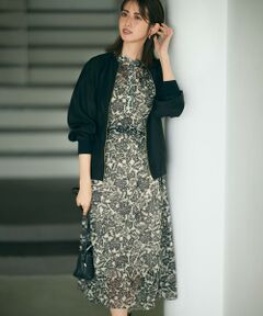 L size ONWARD(大きいサイズ) / エルサイズオンワード ロング・マキシ丈ワンピース | ボタニカルプリント フレア ワンピース