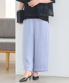 L size ONWARD(大きいサイズ) / エルサイズオンワード その他パンツ | 【WEB限定・ウエストゴム・長さ調整可・洗える】ビンテージサテン ワイドパンツ