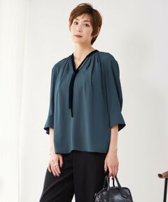 L size ONWARD(大きいサイズ) / エルサイズオンワード シャツ・ブラウス | 【接触冷感・洗える】BackSatinAmunzen ナロータイブラウス