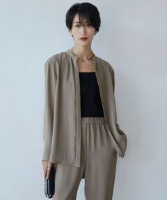 L size ONWARD(大きいサイズ) / エルサイズオンワード シャツ・ブラウス | 【WEB限定カラーあり・洗える】 ライトダブルクロス バンドカラーシャツ