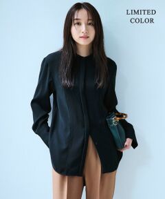 L size ONWARD(大きいサイズ) / エルサイズオンワード シャツ・ブラウス | 【WEB限定カラーあり・洗える】 ライトダブルクロス バンドカラーシャツ