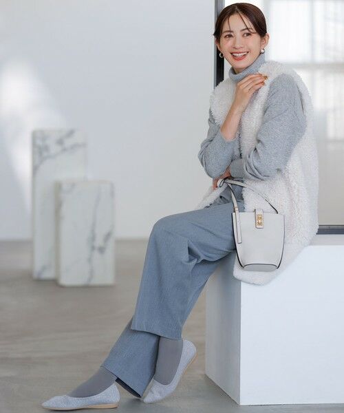 L size ONWARD(大きいサイズ) / エルサイズオンワード その他アウター | ECOPEL カーリーファーコンビ ジレ | 詳細2