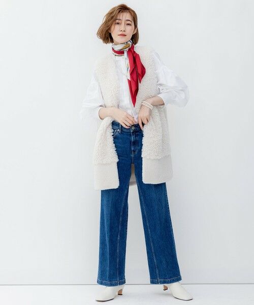 L size ONWARD(大きいサイズ) / エルサイズオンワード その他アウター | ECOPEL カーリーファーコンビ ジレ | 詳細5