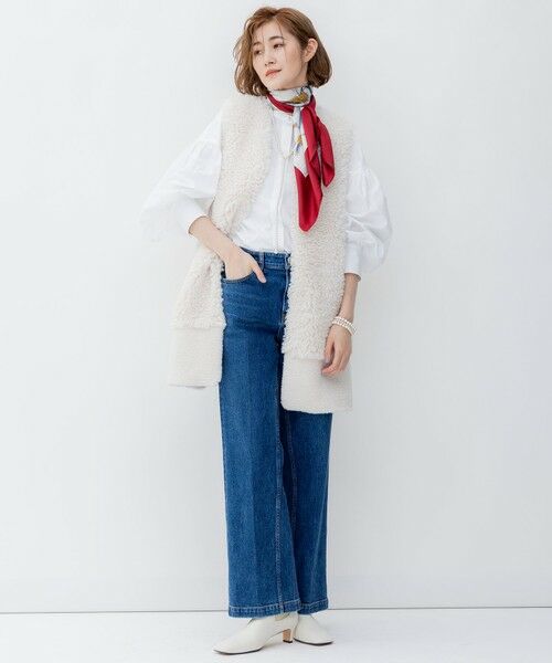 L size ONWARD(大きいサイズ) / エルサイズオンワード その他アウター | ECOPEL カーリーファーコンビ ジレ | 詳細6