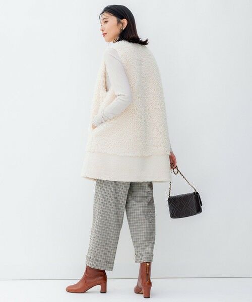 L size ONWARD(大きいサイズ) / エルサイズオンワード その他アウター | ECOPEL カーリーファーコンビ ジレ | 詳細7