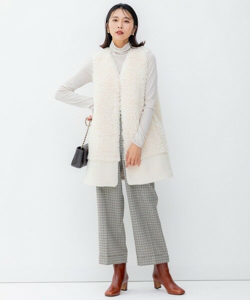 L size ONWARD(大きいサイズ) / エルサイズオンワード その他アウター | ECOPEL カーリーファーコンビ ジレ | 詳細8