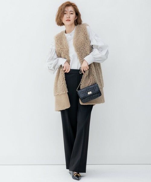 L size ONWARD(大きいサイズ) / エルサイズオンワード その他アウター | ECOPEL カーリーファーコンビ ジレ | 詳細10