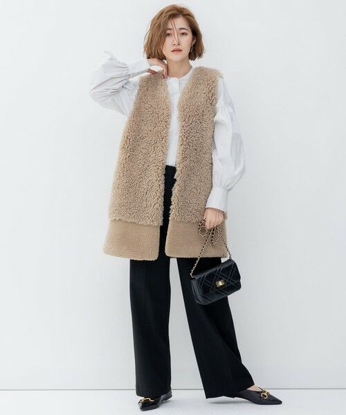 L size ONWARD(大きいサイズ) / エルサイズオンワード その他アウター | ECOPEL カーリーファーコンビ ジレ | 詳細11