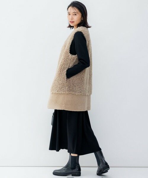 L size ONWARD(大きいサイズ) / エルサイズオンワード その他アウター | ECOPEL カーリーファーコンビ ジレ | 詳細13