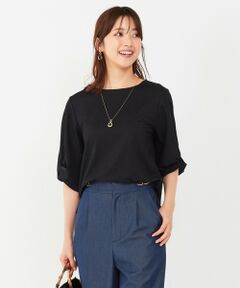 L size ONWARD(大きいサイズ) / エルサイズオンワード カットソー | 【接触冷感・UVカット】サカリバ袖ねじり プルオーバー