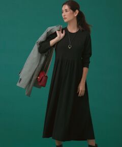 L size ONWARD(大きいサイズ) / エルサイズオンワード ミニ丈・ひざ丈ワンピース | 【洗える】ヴィスコースストレッチ Aライン ニットワンピース