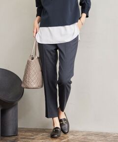 L size ONWARD(大きいサイズ) / エルサイズオンワード その他パンツ | 【洗える】EcoVeroツイル テーパード パンツ