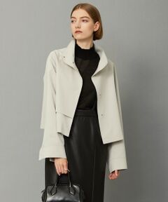 L size ONWARD(大きいサイズ) / エルサイズオンワード その他アウター | ボンディングツイル ショートアウター