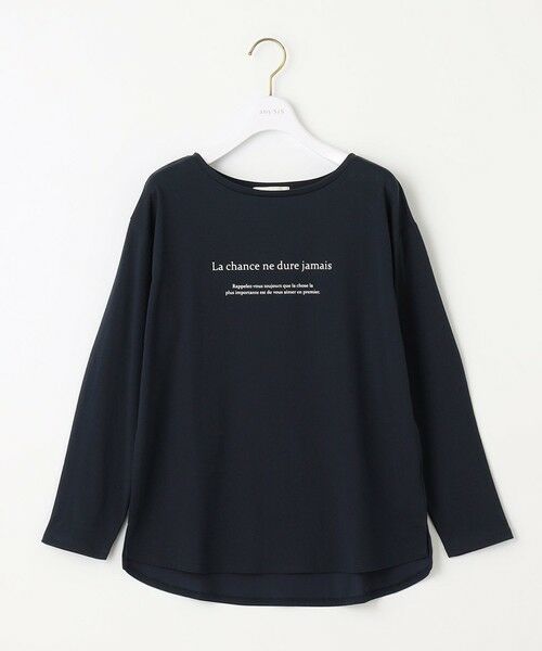 L size ONWARD(大きいサイズ) / エルサイズオンワード カットソー | メッセージロゴ ロングTシャツ | 詳細13