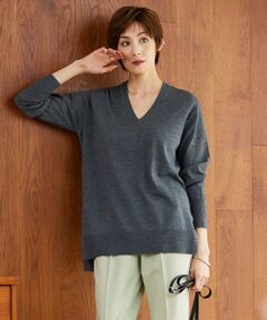 L size ONWARD(大きいサイズ) / エルサイズオンワード ニット・セーター | 【洗える】コンパクトウール Vネックプルオーバー