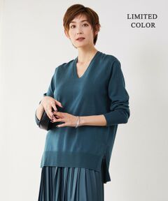 L size ONWARD(大きいサイズ) / エルサイズオンワード ニット・セーター | 【洗える】コンパクトウール Vネックプルオーバー