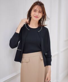 L size ONWARD(大きいサイズ) / エルサイズオンワード その他トップス | 【AIコラボ】リブインナー アンサンブル