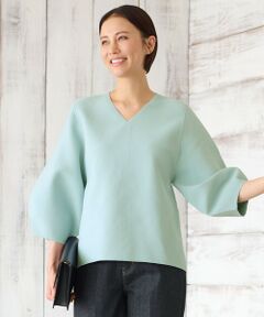 L size ONWARD(大きいサイズ) / エルサイズオンワード ニット・セーター | 【セットアップ対応・洗える】ポリエステルホールガーメントバルーンスリーブ ニット