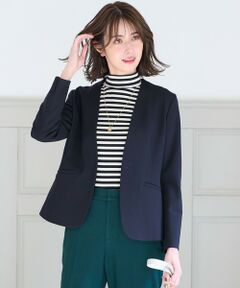 L size ONWARD(大きいサイズ) / エルサイズオンワード ノーカラージャケット | 【セットアップ対応】サーモ2WAYストレッチ ジャケット