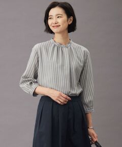 L size ONWARD(大きいサイズ) / エルサイズオンワード カットソー | TW ストライプ＆チェック カットソー