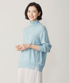 【洗える】CASHMERE BLEND タートルネック ニット