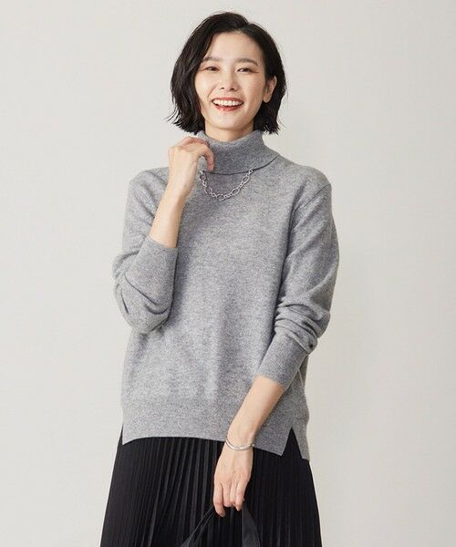 セール】 【洗える】CASHMERE BLEND タートルネック ニット （ニット