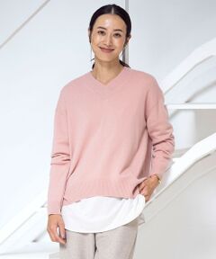 【洗える】CASHMERE BLEND Vネック ニット