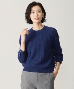 【洗える】WOOL BLEND AIR ケーブル ニット