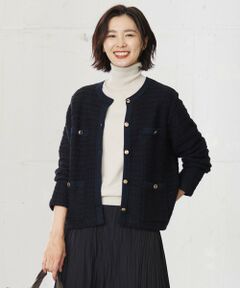 【洗える】TWEEDY ニット ジャケット