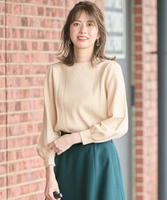 L size ONWARD(大きいサイズ) / エルサイズオンワード ニット・セーター | 【CICA加工】ケーブルポイント ニット