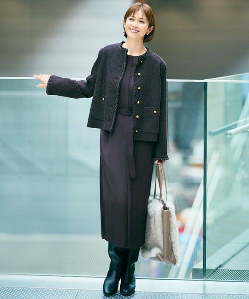 L size ONWARD(大きいサイズ) / エルサイズオンワード ロング・マキシ丈ワンピース | 【WEB&一部店舗限定】ハーバルフロープリント8分袖 ワンピース | 詳細27