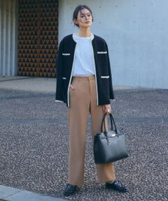 L size ONWARD(大きいサイズ) / エルサイズオンワード その他パンツ | 【洗える】2WAYダブルクロスストレート パンツ