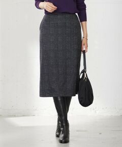 L size ONWARD(大きいサイズ) / エルサイズオンワード ミニ・ひざ丈スカート | 【洗える】チェック ジャカード ナロー スカート