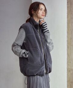 L size ONWARD(大きいサイズ) / エルサイズオンワード その他アウター | 【SLOW/一部店舗限定】リバーシブルボアコンビ ベスト